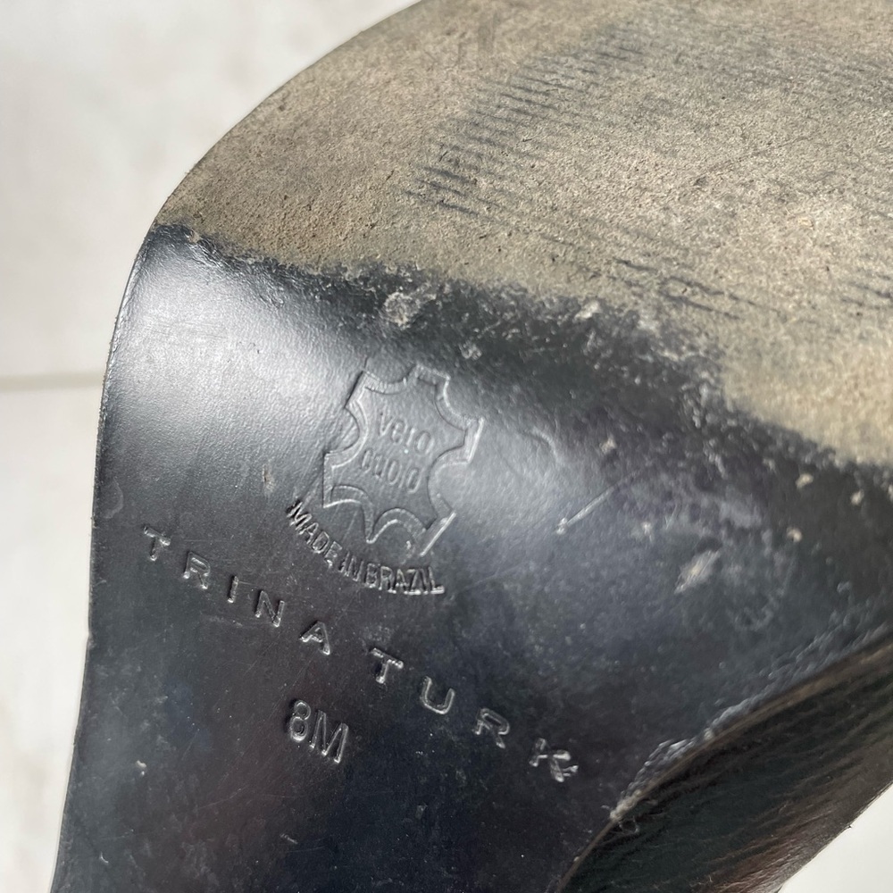 Trina Turk, women’s 8, Willoughby black leather and silver studded heeled mules - Picture 4 of 13